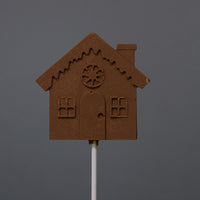 Chocolate house-shaped lollipop