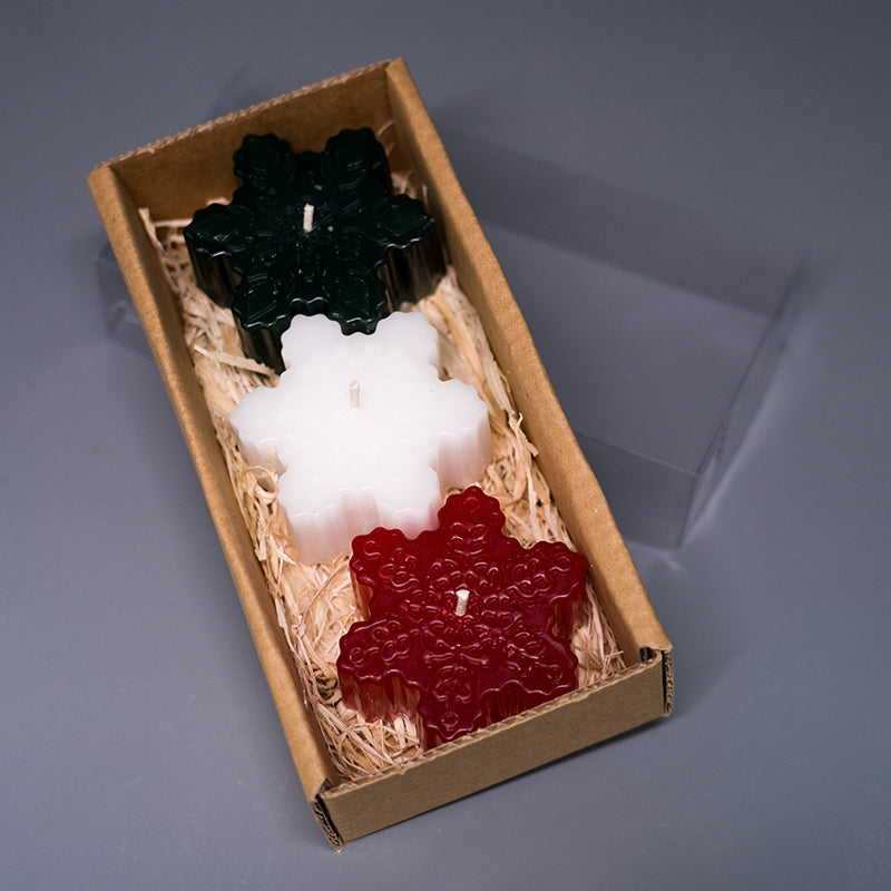 Christmas Candles Trio (Snowflake)